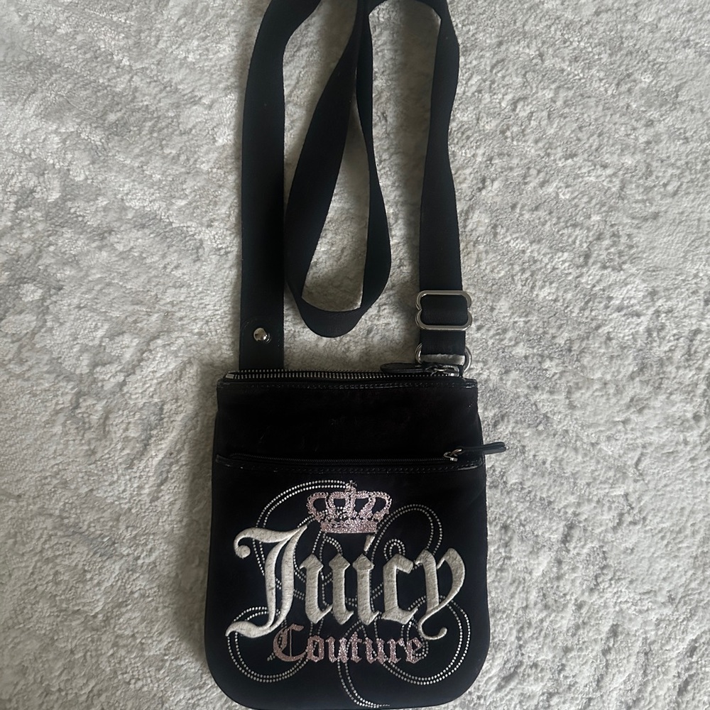 Juicy Couture Black and Silver Crossbody Bag